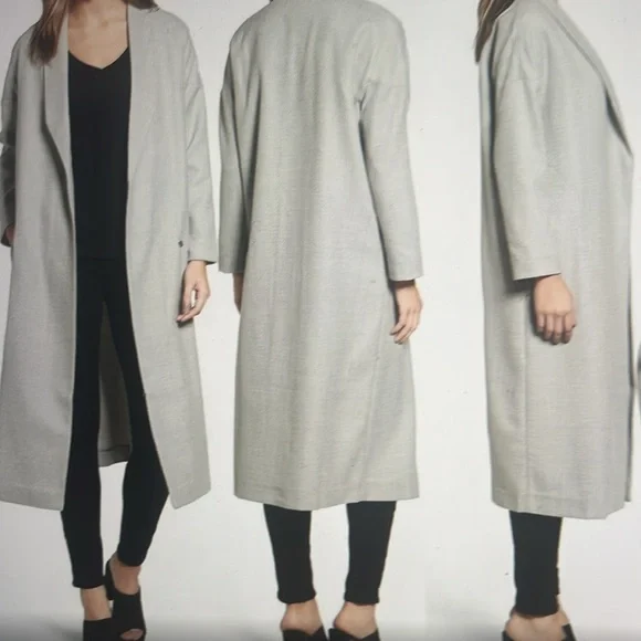 AYR Lightweight Wool Long Coat Unstructured - Picture 1 of 8